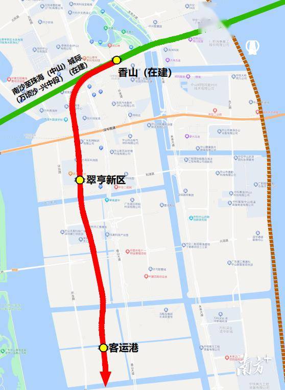 南珠（中）城际建设提速，中山翠亨新区凸显枢纽角色