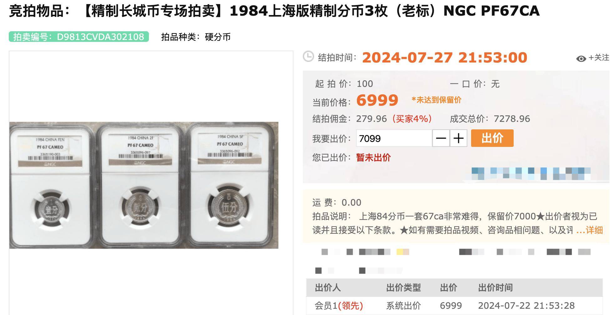 溢价8万7千多倍的硬分币，1984年发行，一套三枚谁家有？