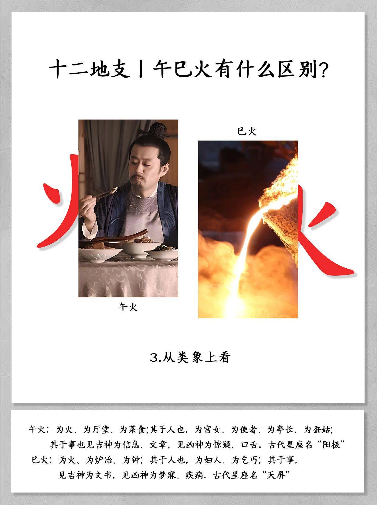 五行中巳火与午火之间的区别